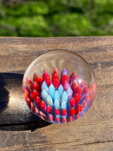 Load image into Gallery viewer, Cardinal Red Implosion Blend 1.33 inch Handmade Glass Marble