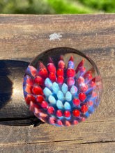 Load image into Gallery viewer, Cardinal Red Implosion Blend 1.33 inch Handmade Glass Marble
