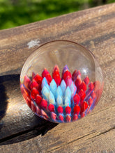 Load image into Gallery viewer, Cardinal Red Implosion Blend 1.33 inch Handmade Glass Marble