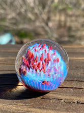 Load image into Gallery viewer, Push Pop Blue and Sunstone Glass Marble 1.31 inch