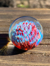 Load image into Gallery viewer, Push Pop Blue and Sunstone Glass Marble 1.31 inch